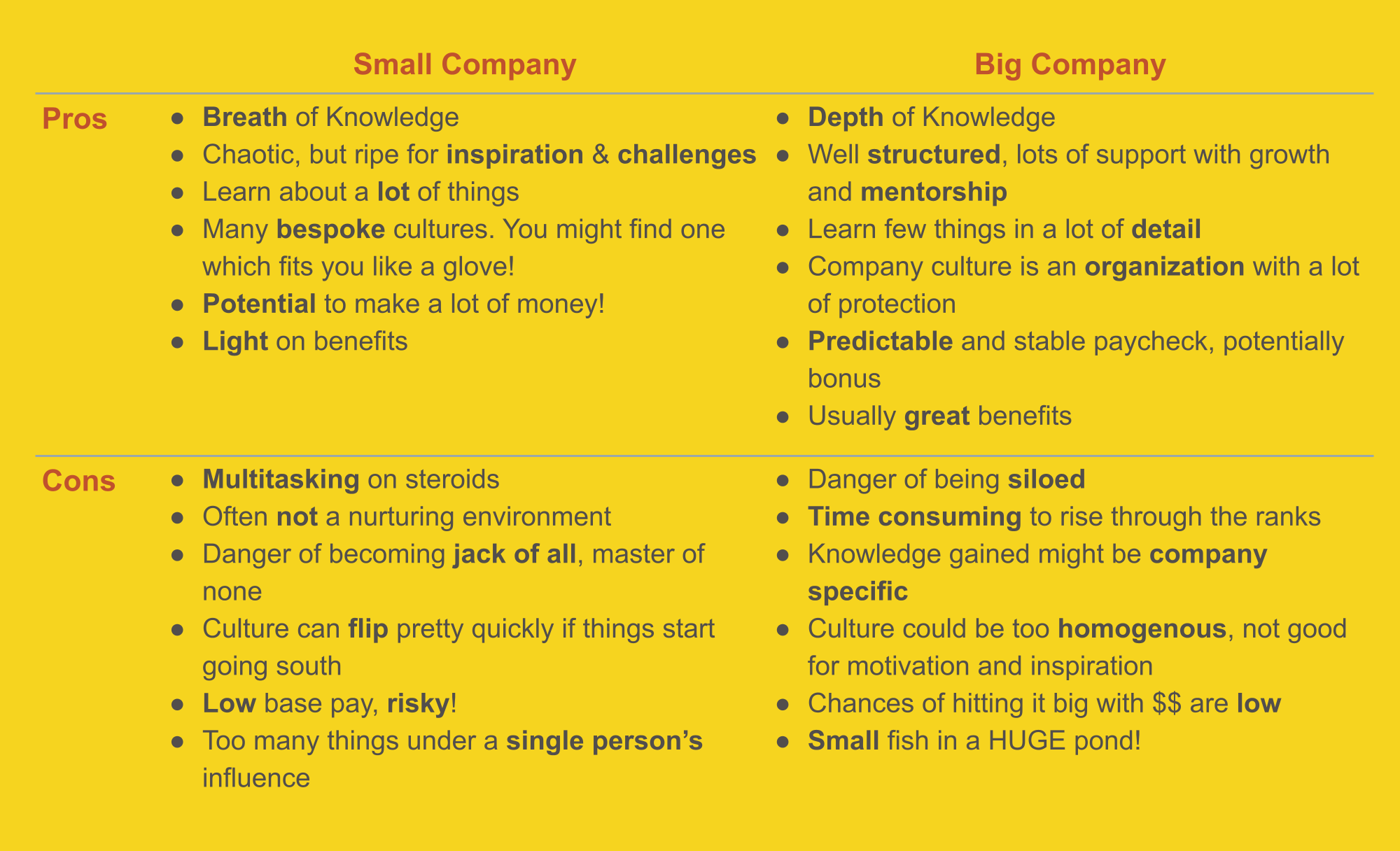 Should You Work For a Big or a Small Company?